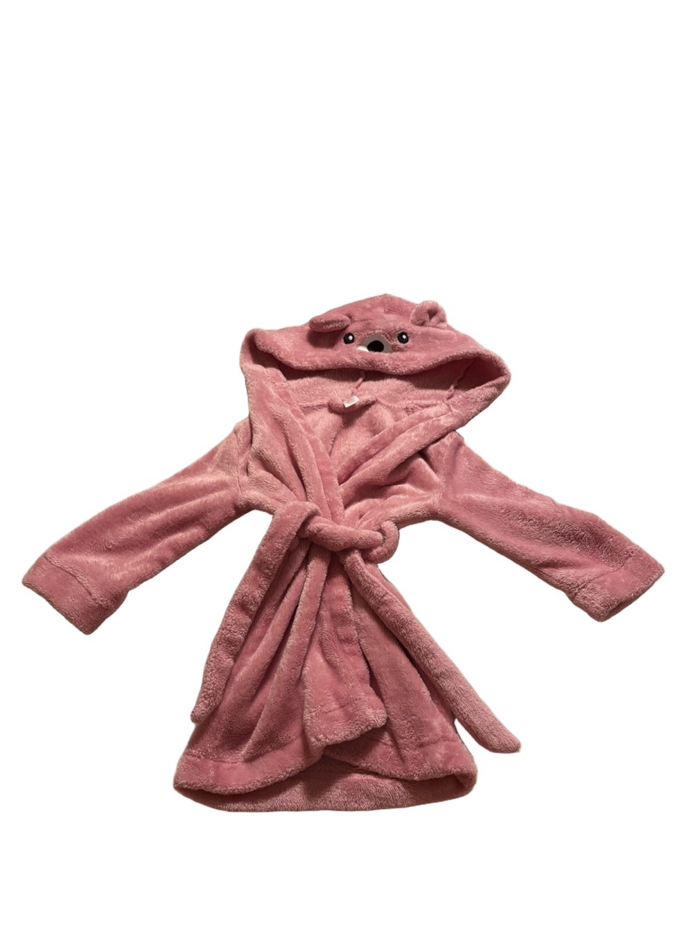 Joe Fresh Plush Hooded Bear Robe in Dusty Pink Size 2T